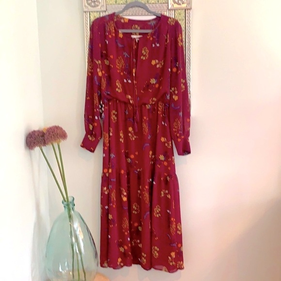 Wayf Floral Maxi Dress - Red and Yellow - Picture 1 of 7